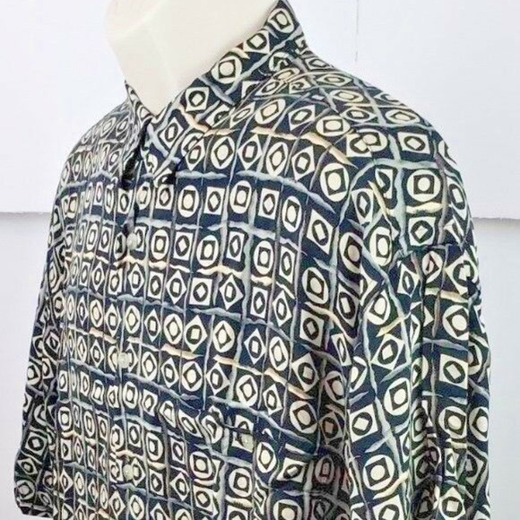 Via Veneto Short Sleeve Rayon Shirt Large - Picture 4 of 8